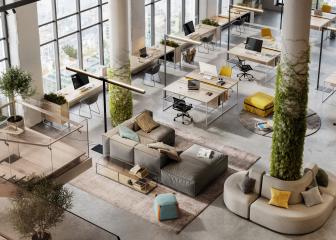 Three dimensional generated image of an office space